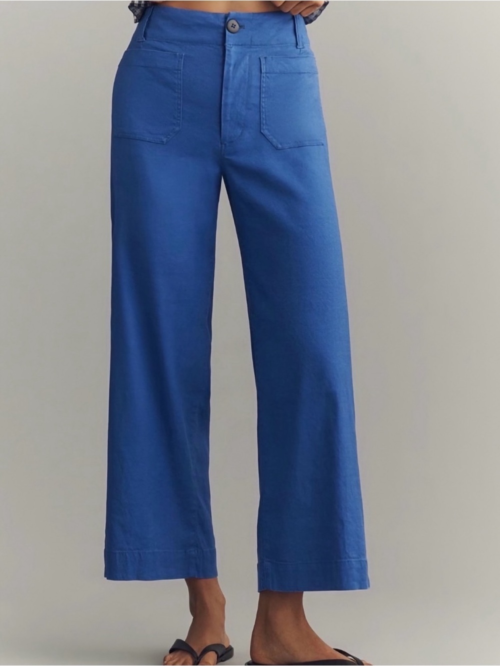 Maeve by Anthropologie ‘Colette’ Cropped Wide Leg Pant in Azure Blue Size 25